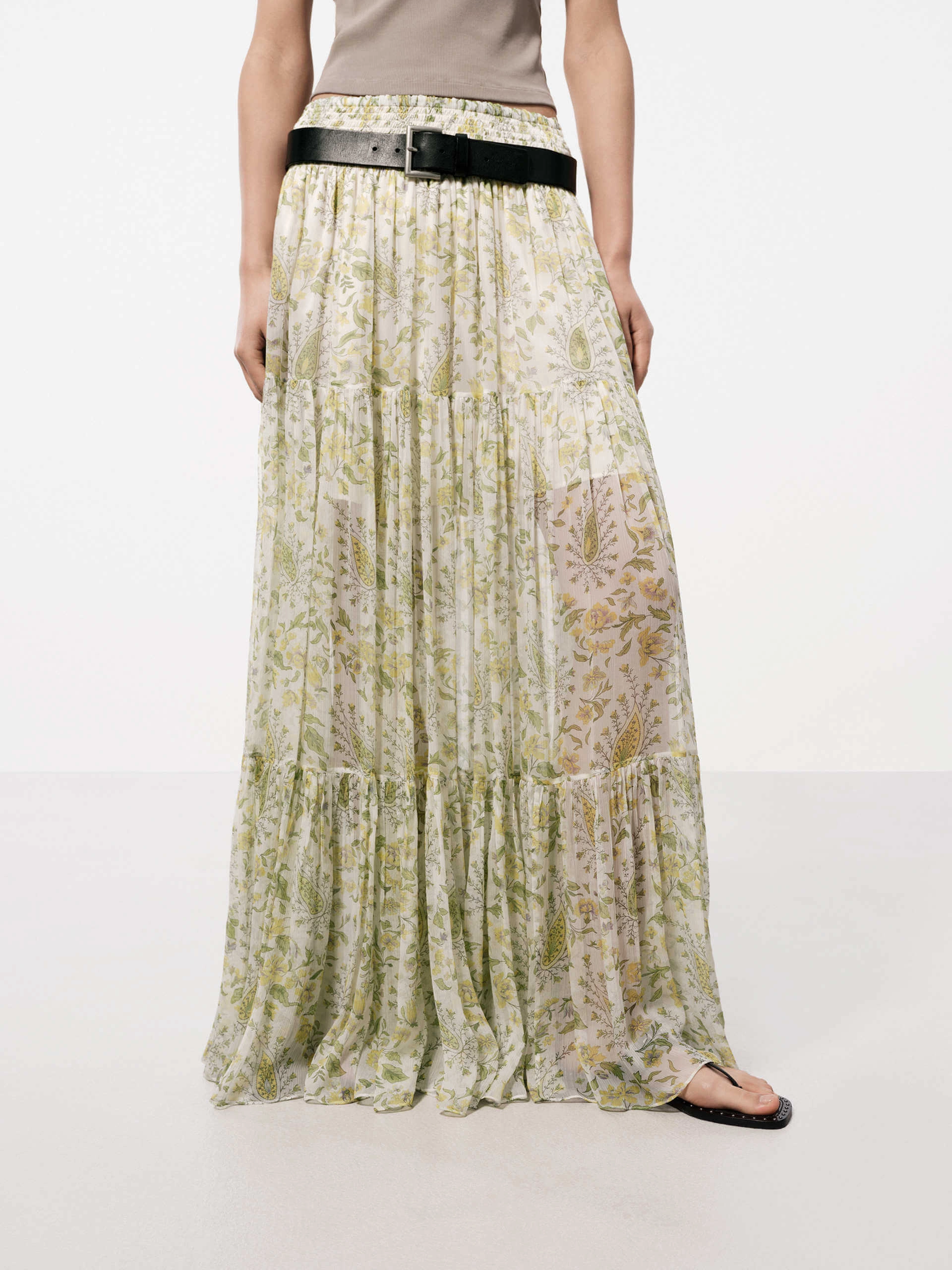 Performance Gear Floral Print Flowy Maxi Skirt