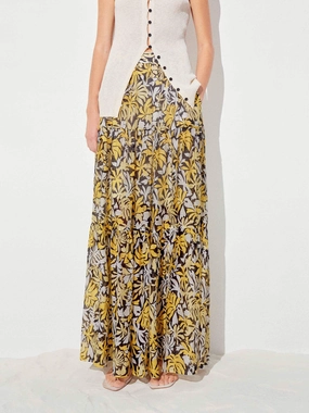 Floral Print Pleated Skirt TailoredSilhouette