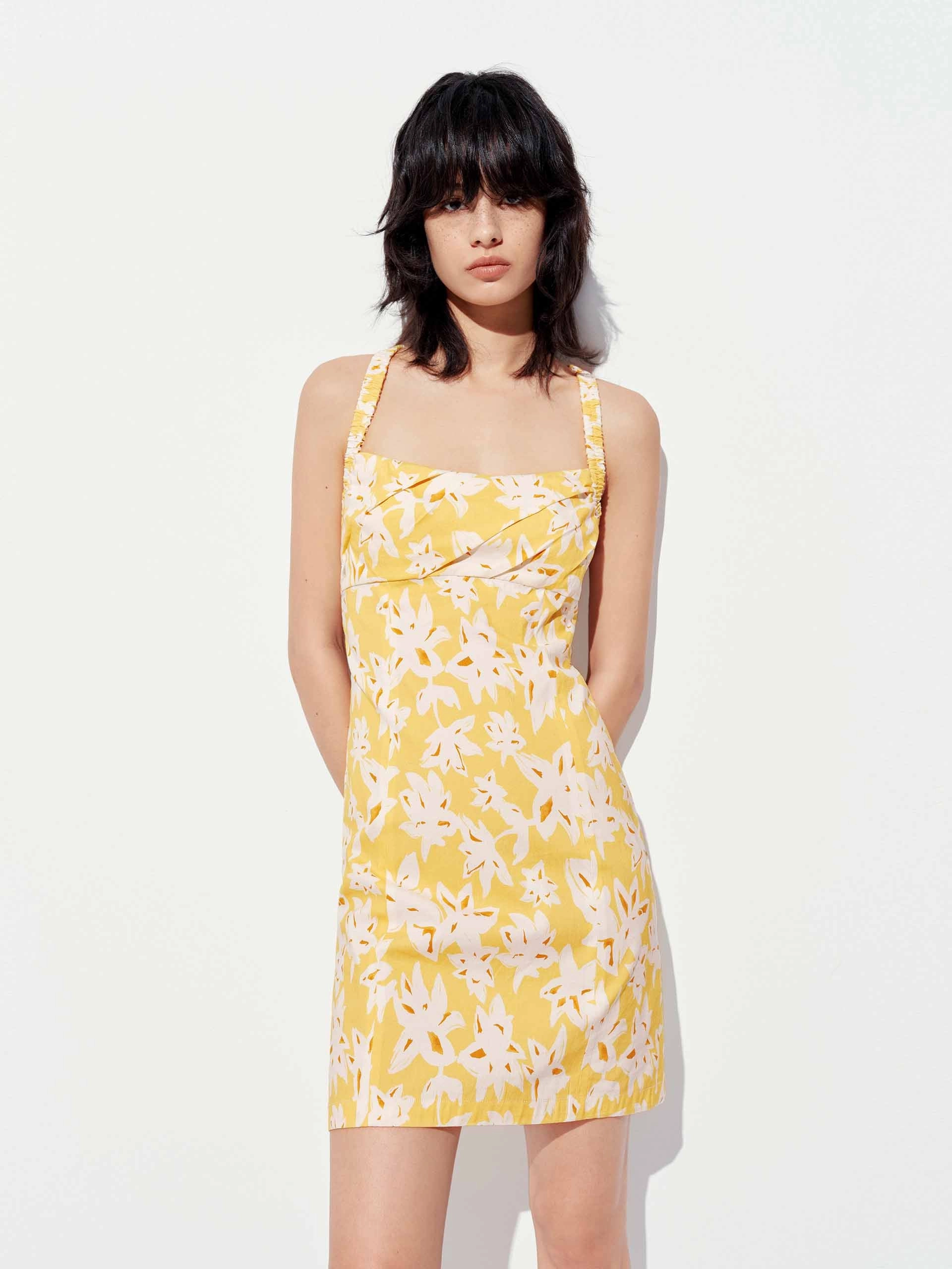 Flower Print Backless Dress Casual Must-Have