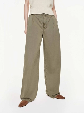 Anti Pilling Tight Fit Barrel Leg Pleated Trousers