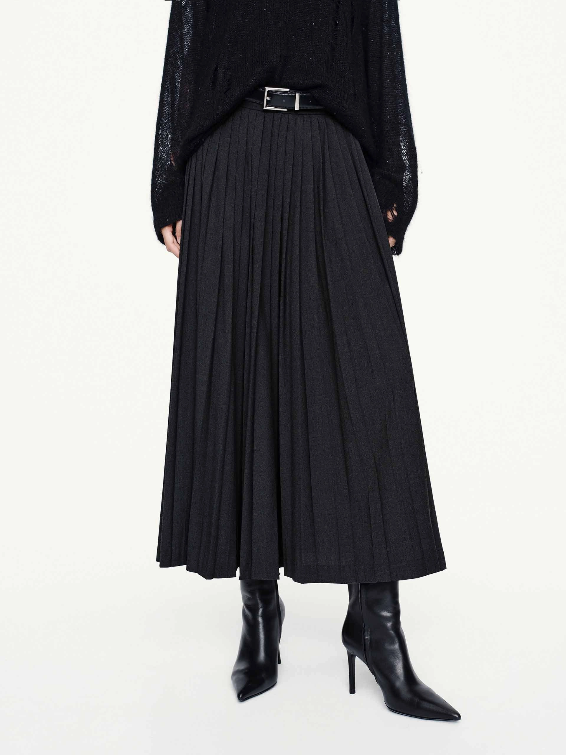Classy Fit Flowy Pleated Midi Skirt