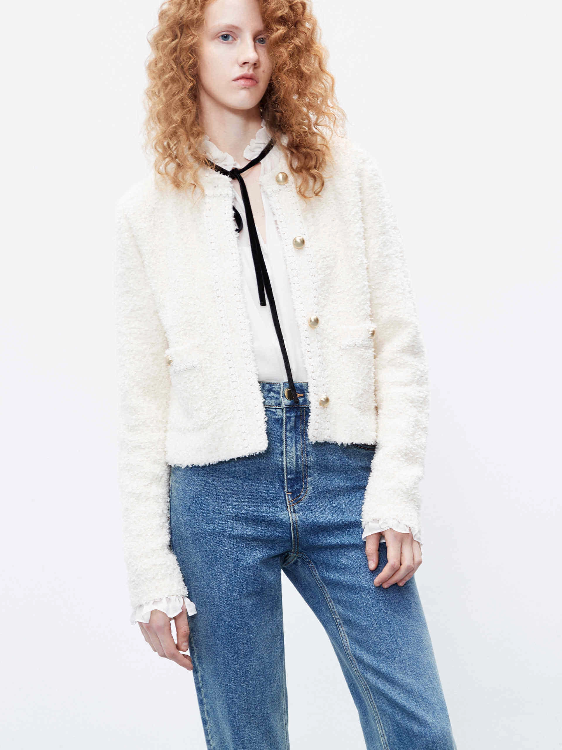 Fluffy Textured Cropped Cardigan NonToxic Certification