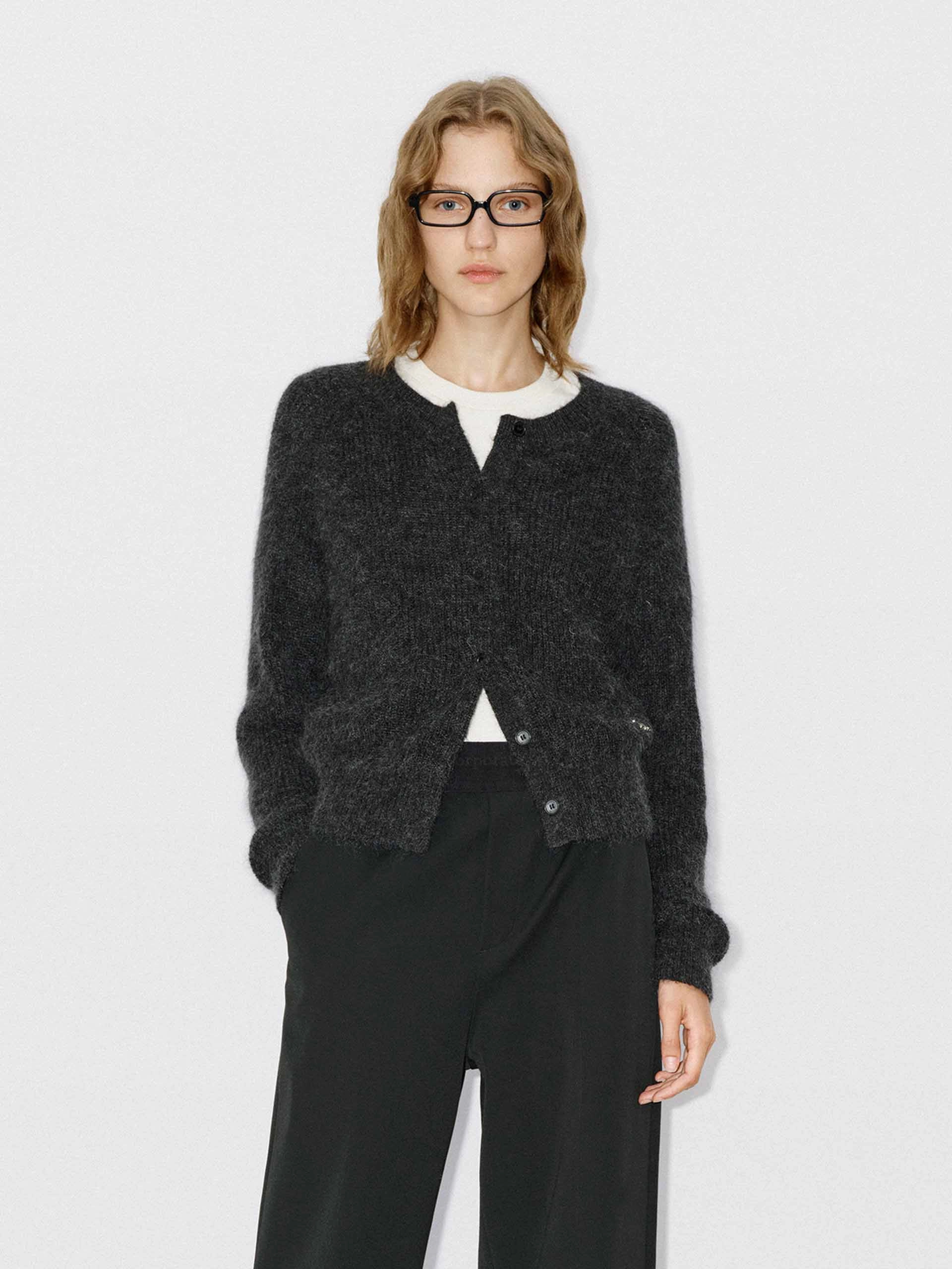Fluffy Textured Knit Cardigan Lightweight insulation