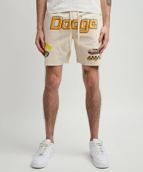Dodge '96 Shorts - Cream Ribbed Knit Fabric VentilatedBackPanel