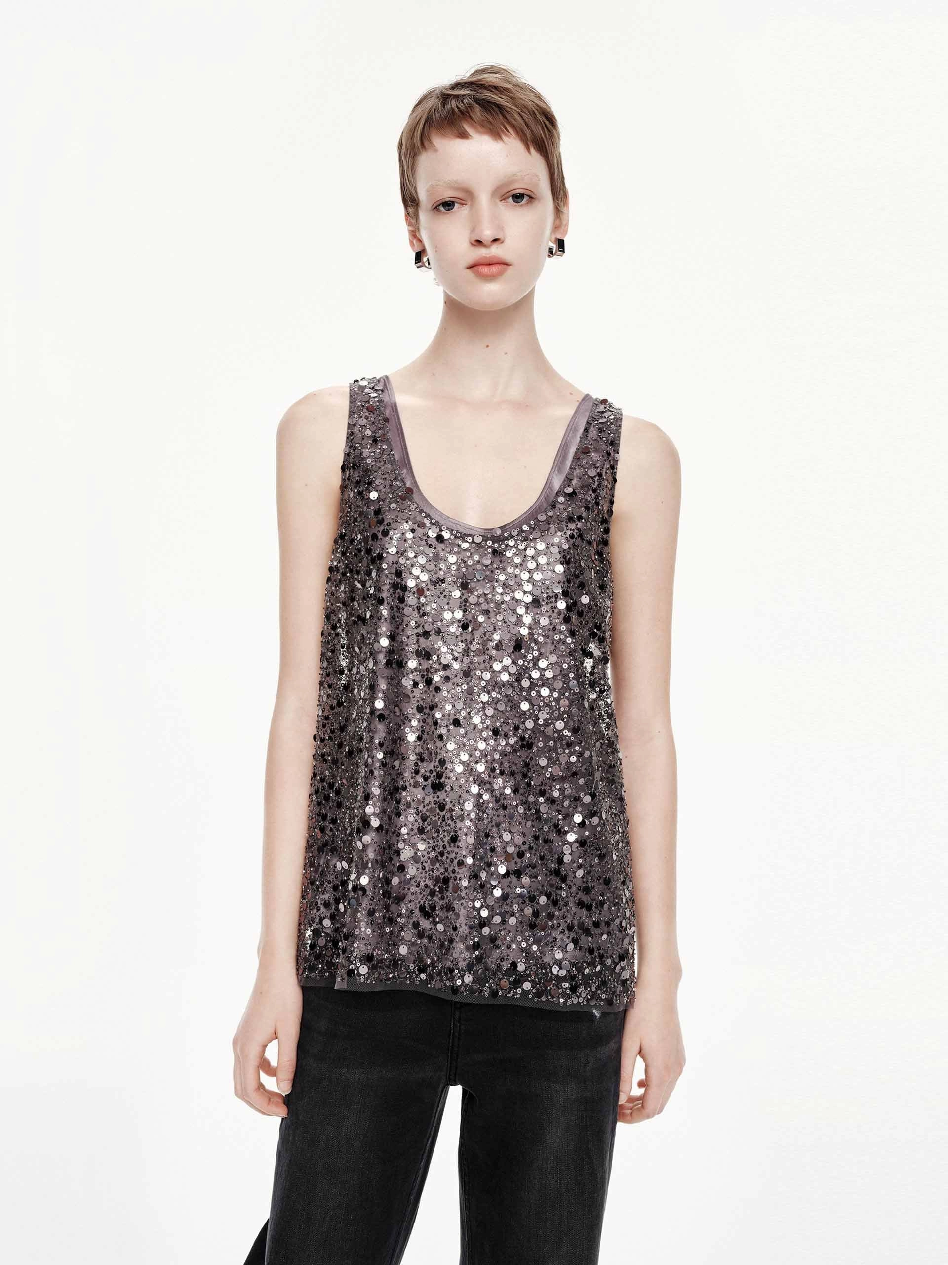 Two-piece Sequin Top AntiFade Treatment StainRepellentCoating