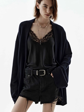 Waist Tie Loose Cardigan Tear Resistant Weave