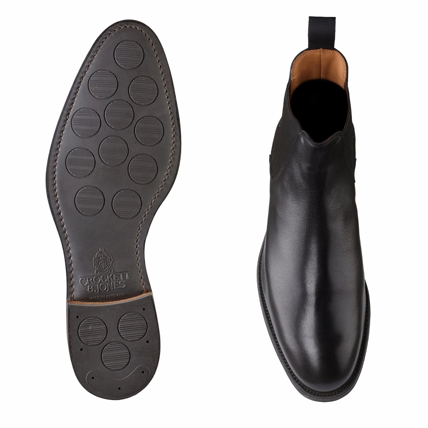 Slip On Style Crisp Edge Chelsea 5 Black Milled Calf