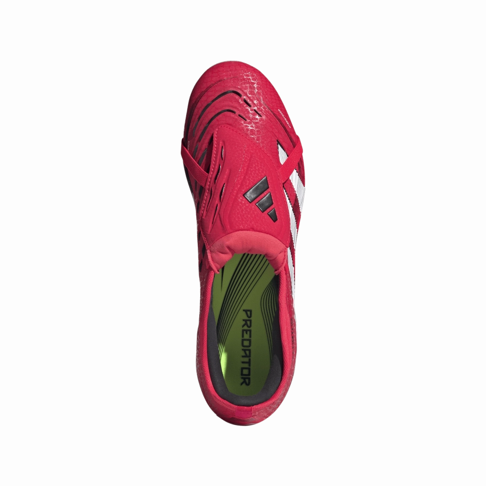 Durable toe cap Compression Molded Sole Adidas Predator Pro Fold-Over Tongue FG Football Boots(Lucid Red/White/Core Black)