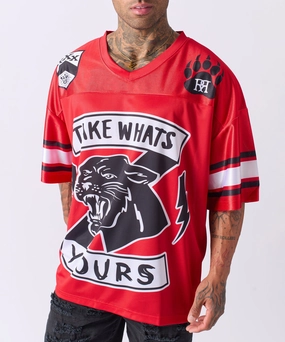RibbedTrims NonIrritating Football Jersey - Red