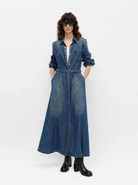 Longline Denim Dress Travel Wear