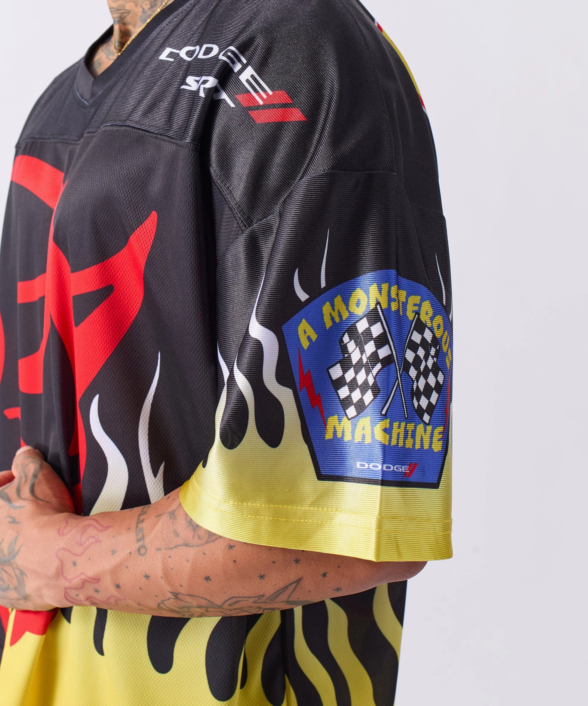 Dodge Demon Football Jersey - Black AntiOdorTechnology