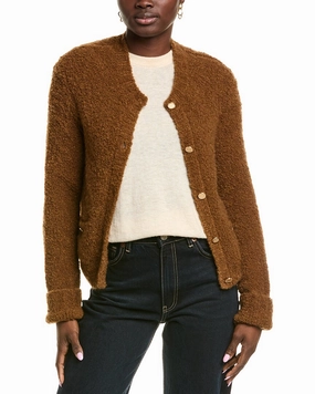 FRAME Denim Wool & Alpaca-Blend Cardigan Fashionable Layering Stretch Fabric