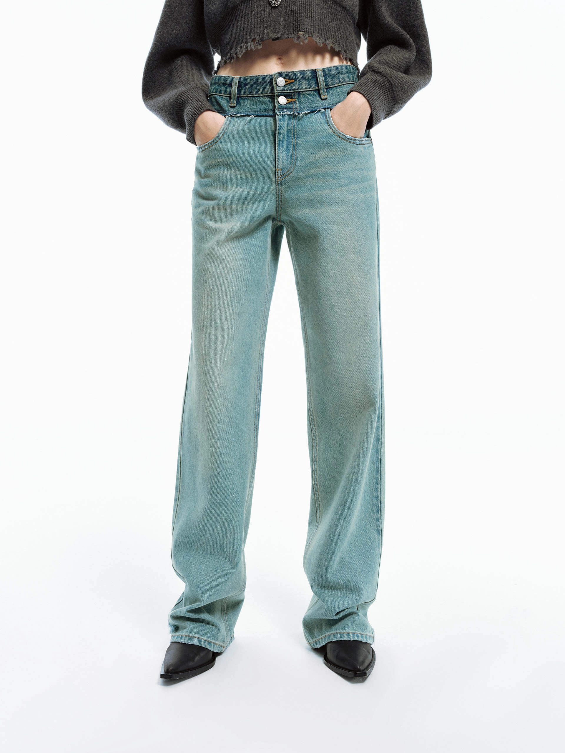 Frayed Seam Straight Jeans Always Needed