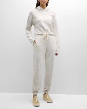 French Terry With Speckled Treatment Pullover In Chalk/iron Lightweight Layer
