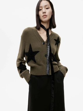EasyClean NoSlipGripperBand Star Pattern Knitted Cardigan