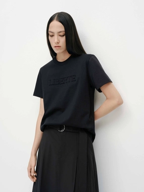 Cozy Fit Front Letter Cotton T-shirt