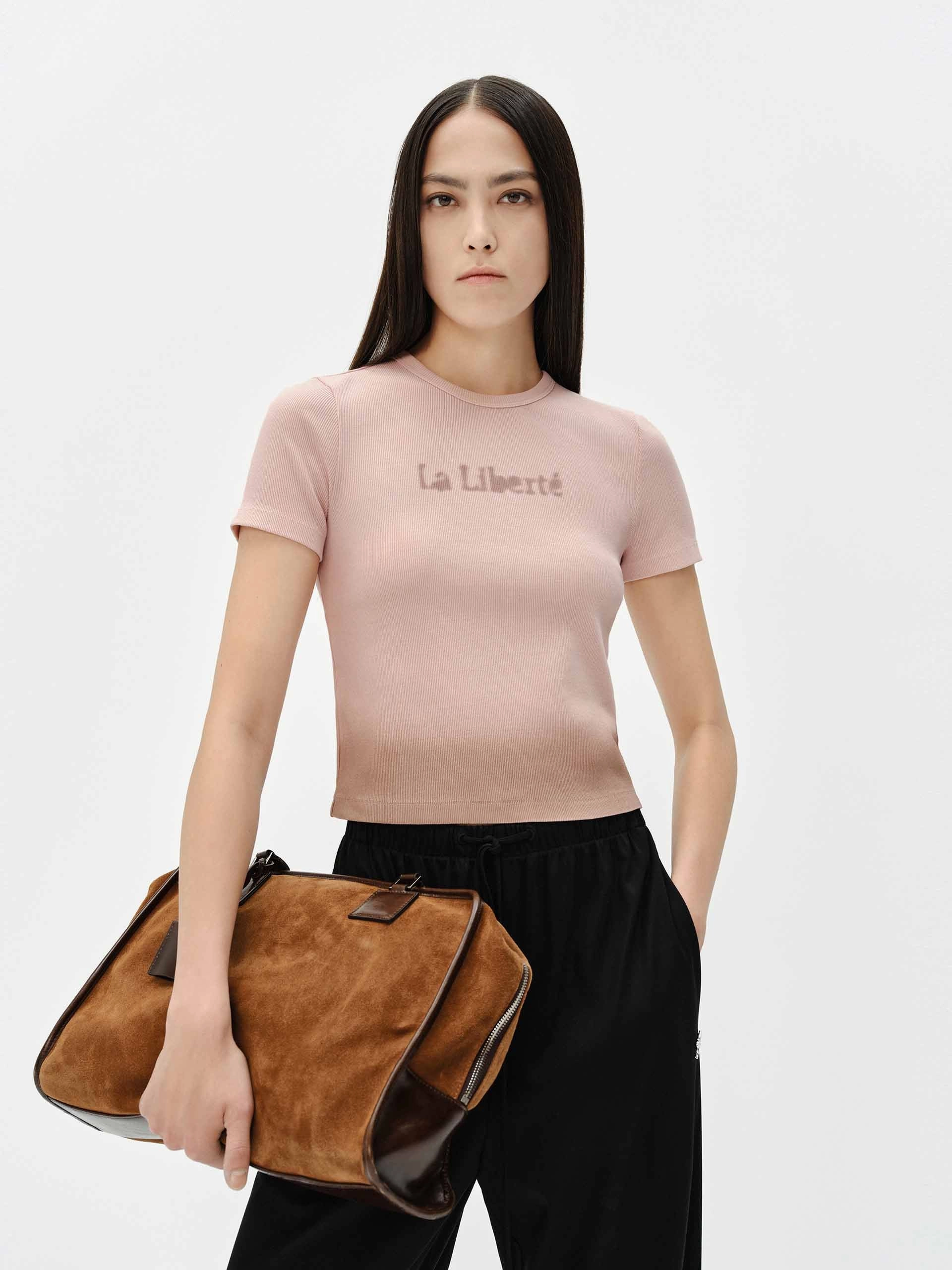 Tear Resistant Front Letter Cropped T-shirt
