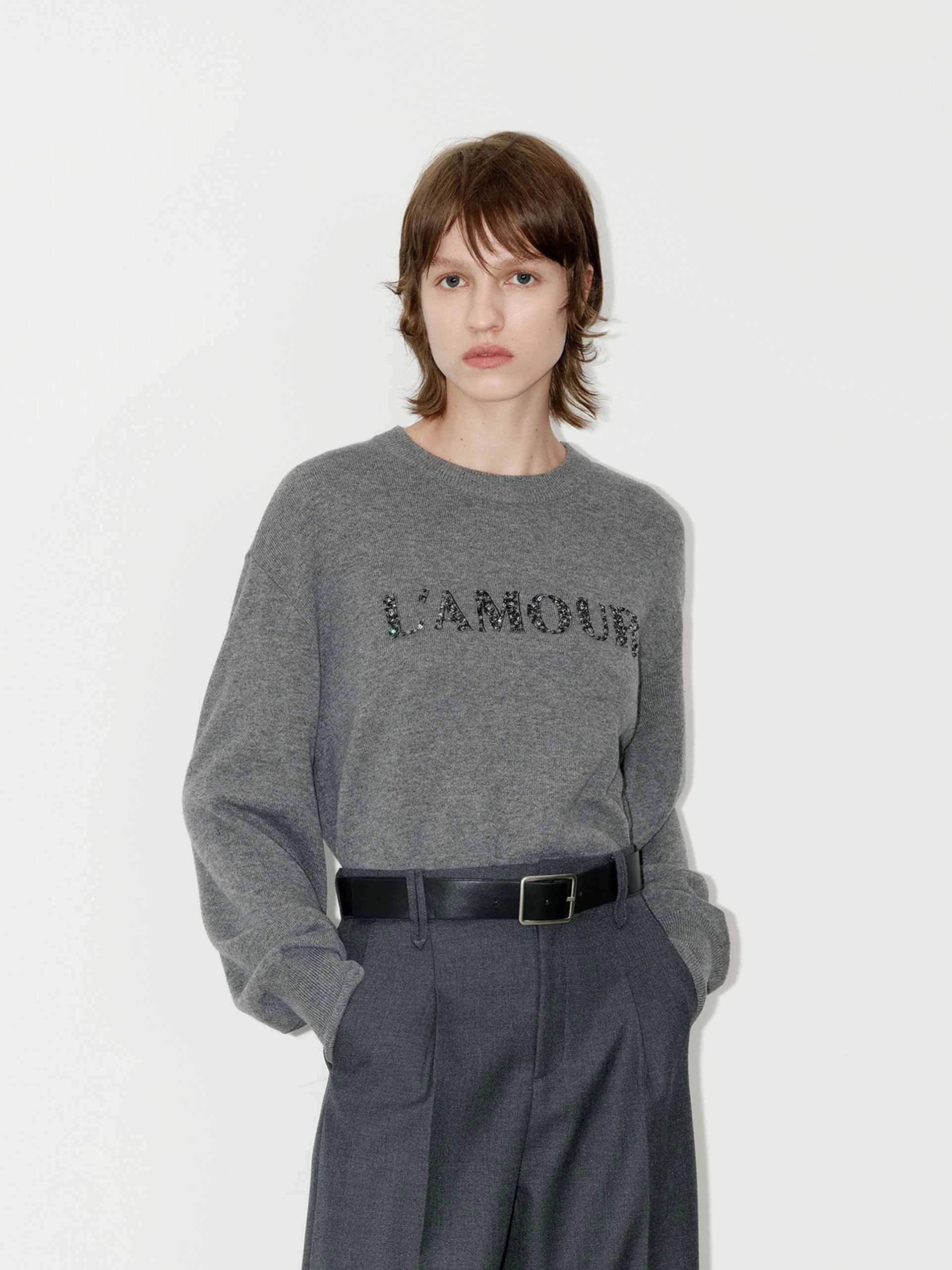 Lightweight Fabric StretchFabric Front Letter Loose Top