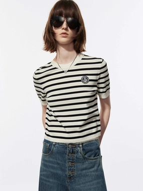 Front Patch Striped Top Tear Resistant Fiber Blend Vintage Hoodie