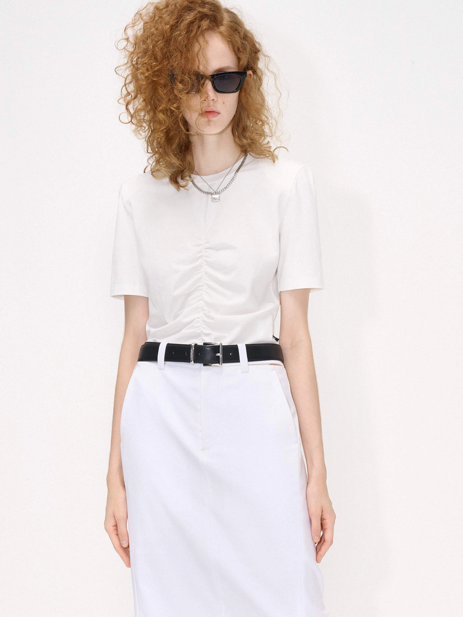 Party fun Front Pleated Cotton T-shirt