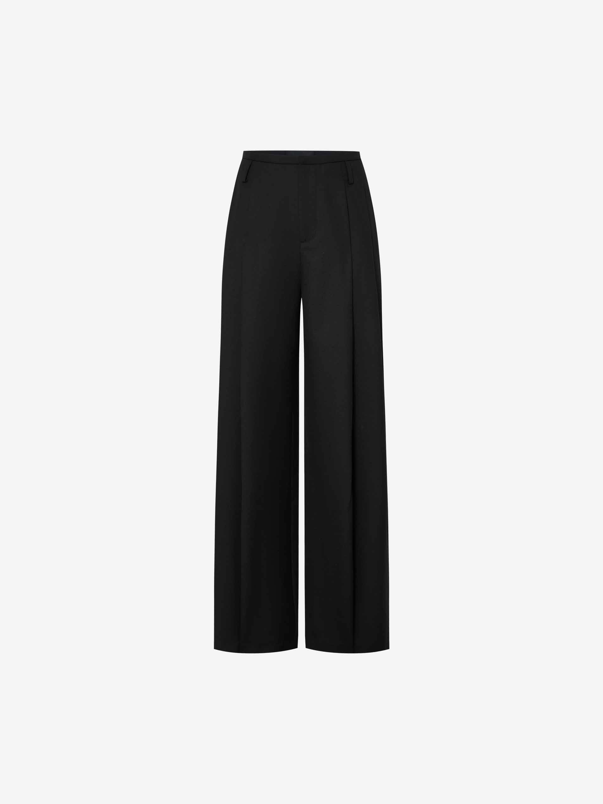 Front Pleated Relaxed Pants Quick Release Buckle