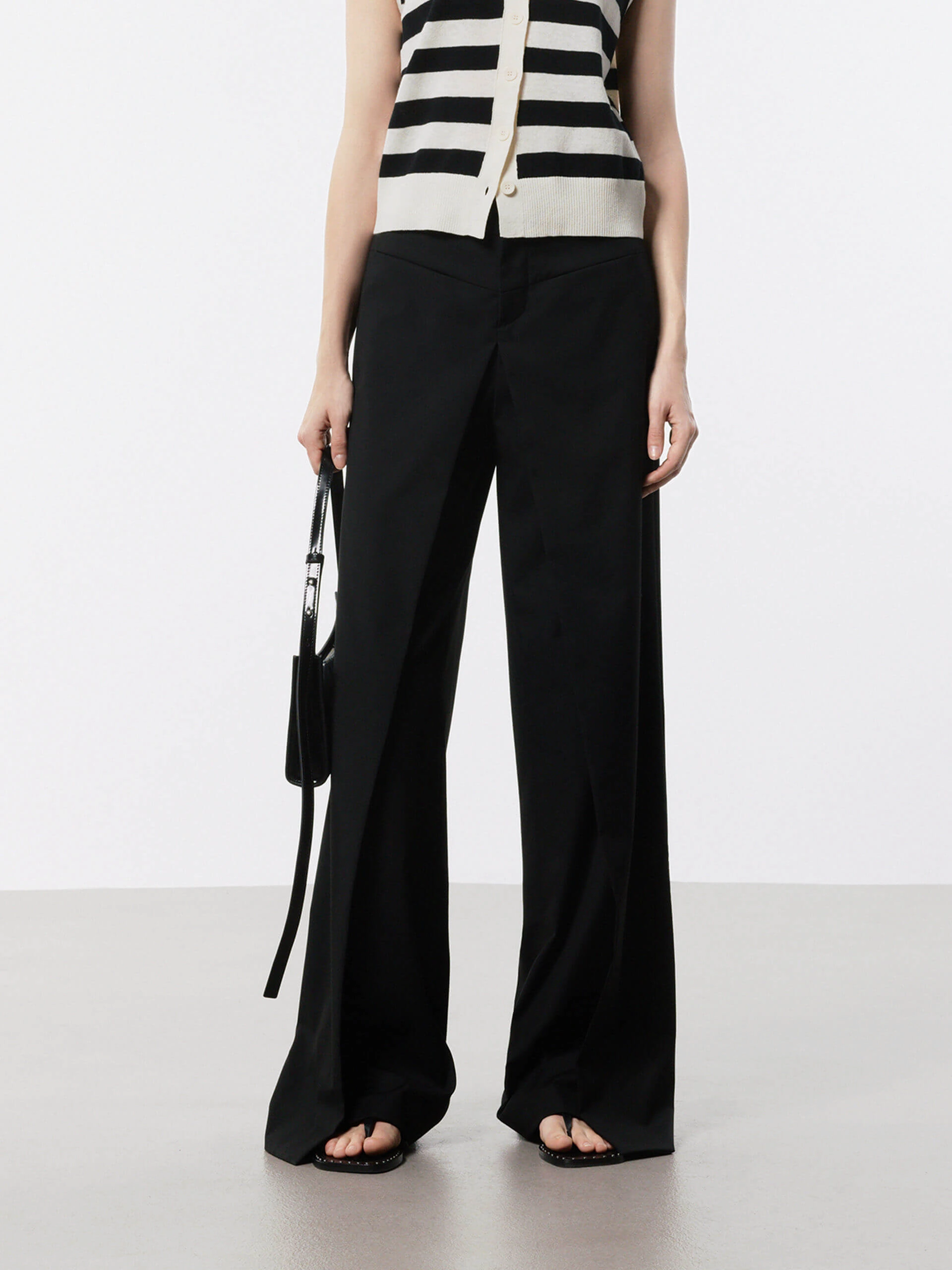 Multi Use Front Pleated Straight Pants
