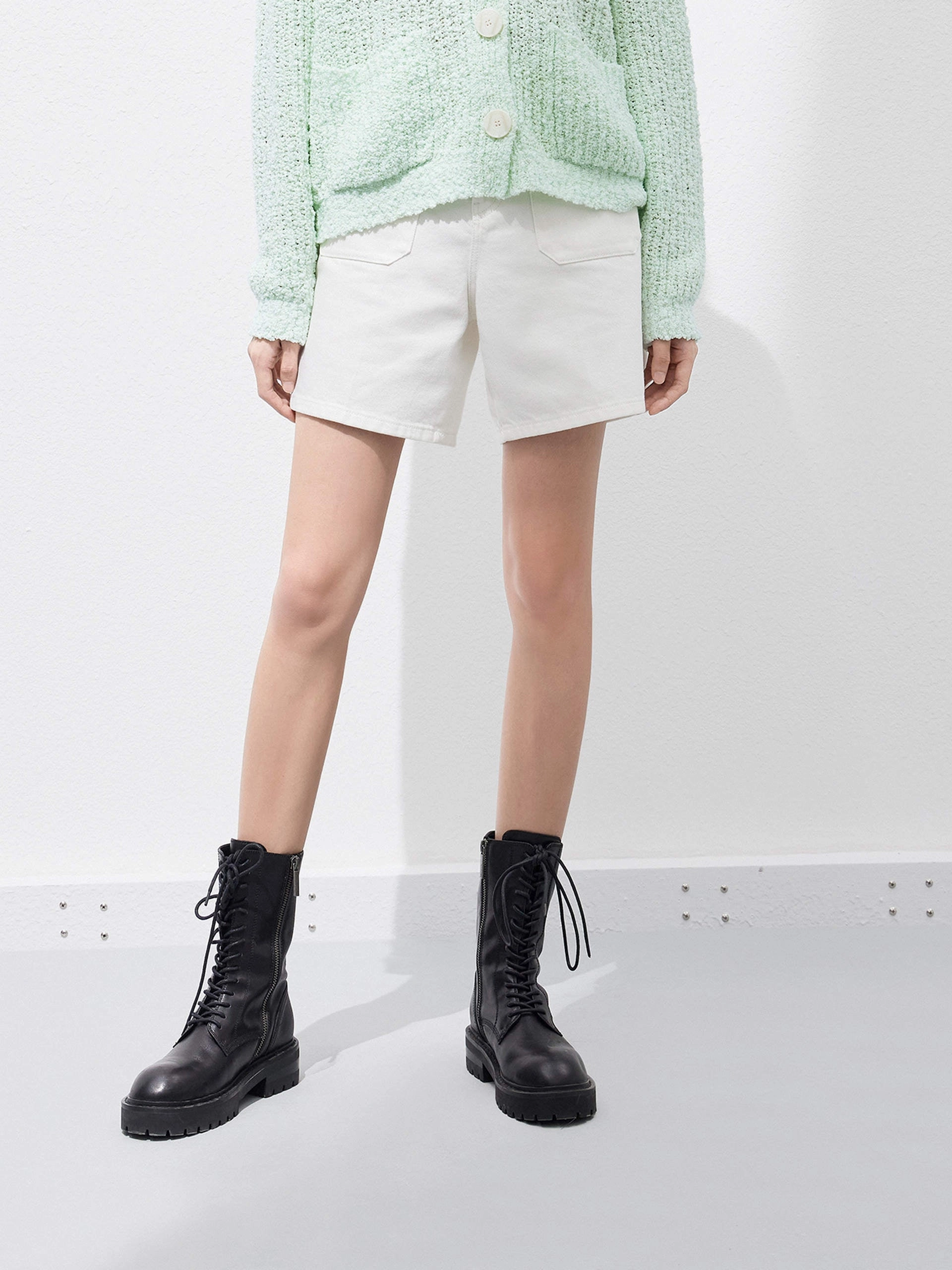 Front Pocket Denim Shorts HiddenPockets