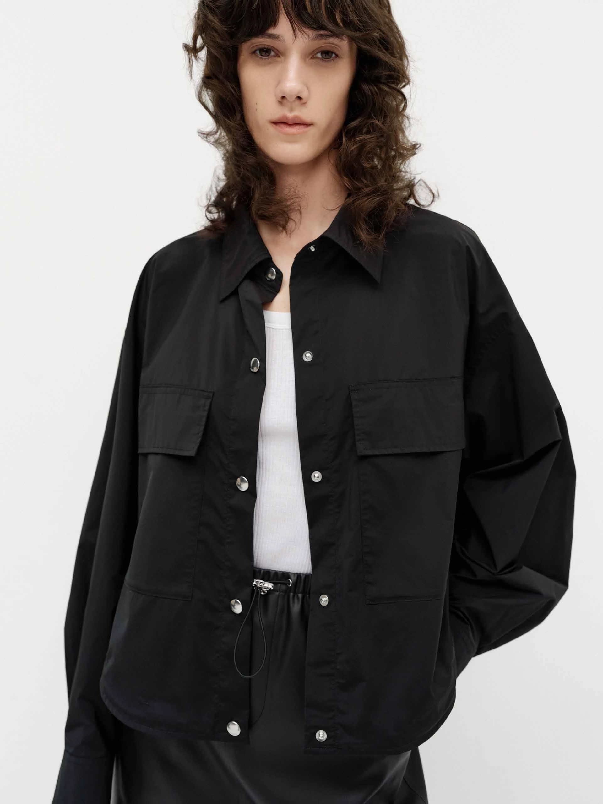 Stowable Hood Clean Fit Front Pocket Short Jacket
