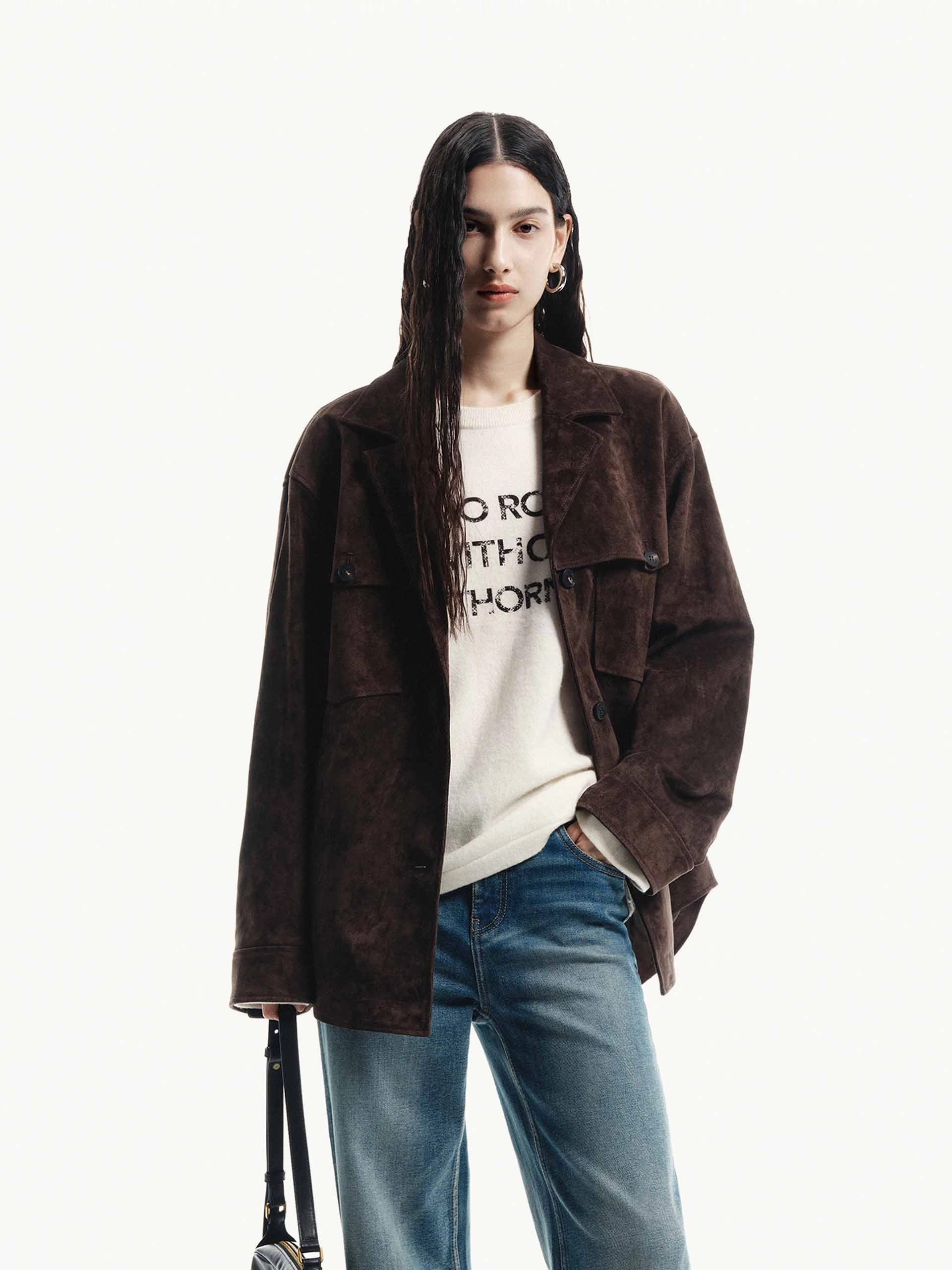 Athletic Tailored Fit OdorControl Treatment Front Pocket Suede Coat