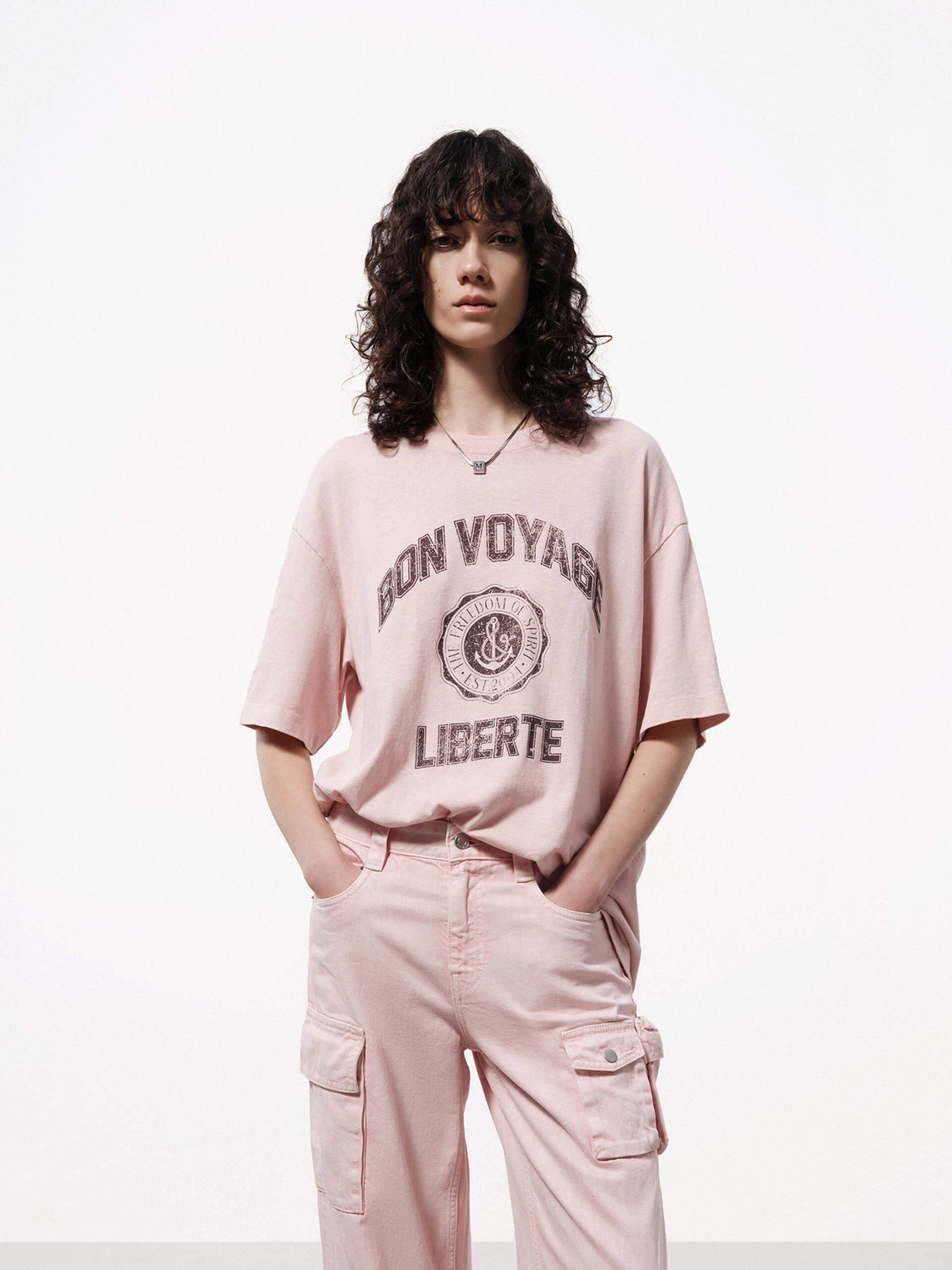 Comfortable clothing Eco friendly materials Front Slogan Loose T-shirt