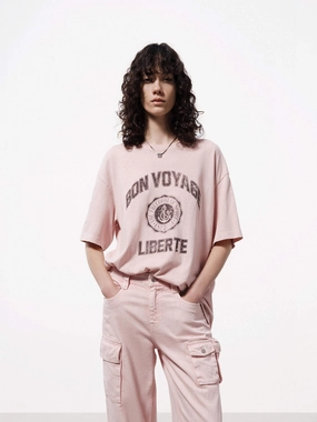 Front Slogan Loose T-shirt Seasonal Layer