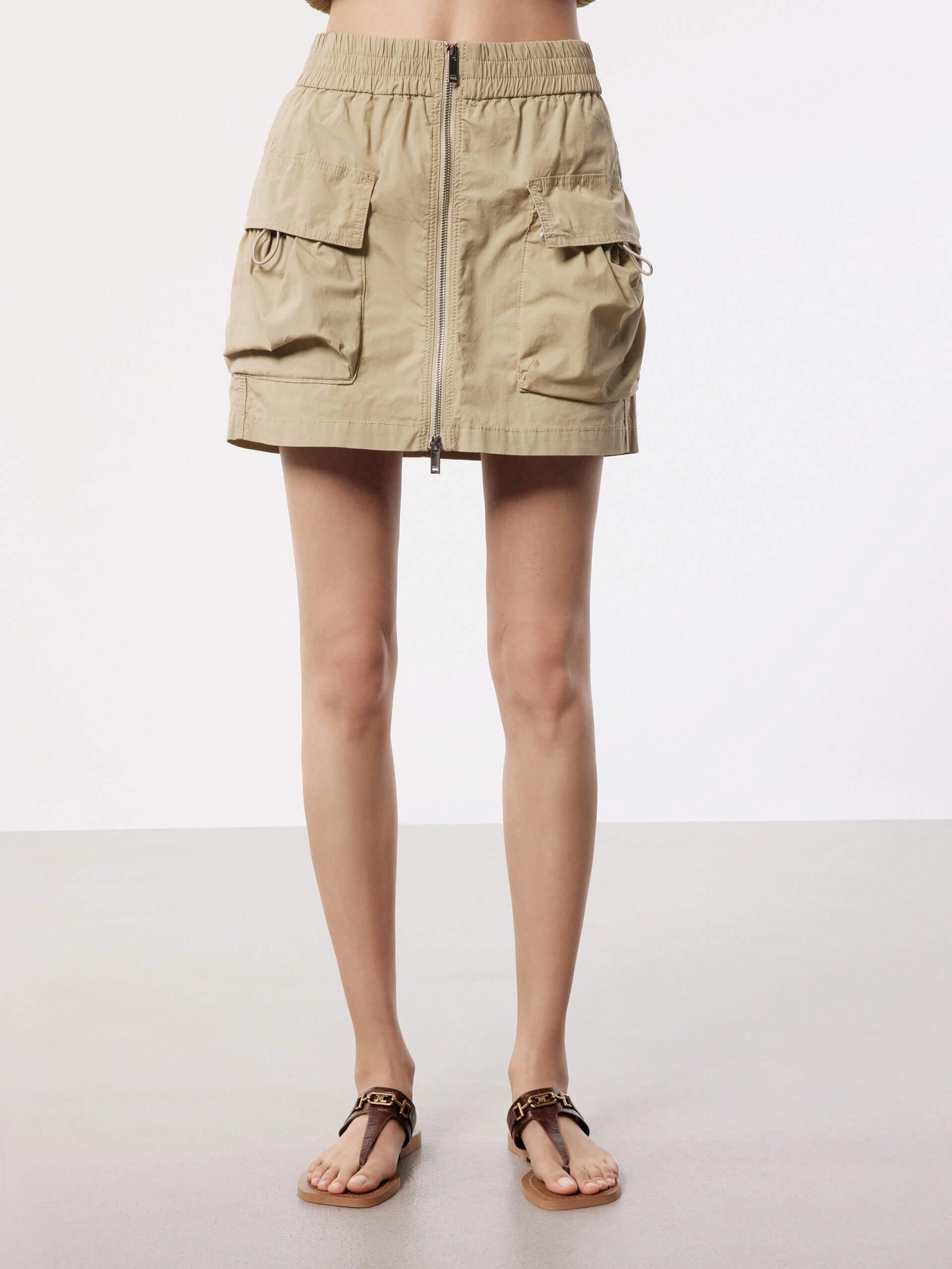 EcoFriendlyMaterial DurableConstruction Front Zipper Cargo Skirt