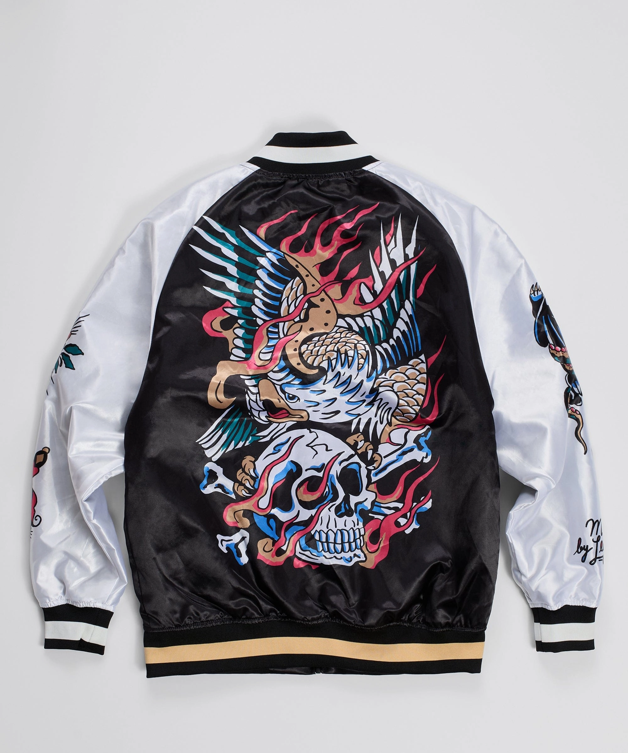 Iconic Satin Bomber Jacket - Black HighVisibility Trims