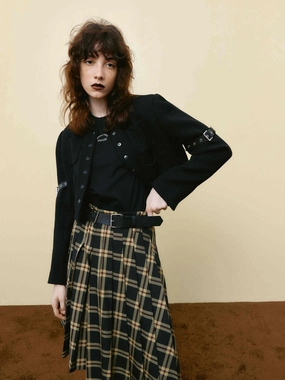 OdorResistantTreatment Wool Blend Cropped Jacket