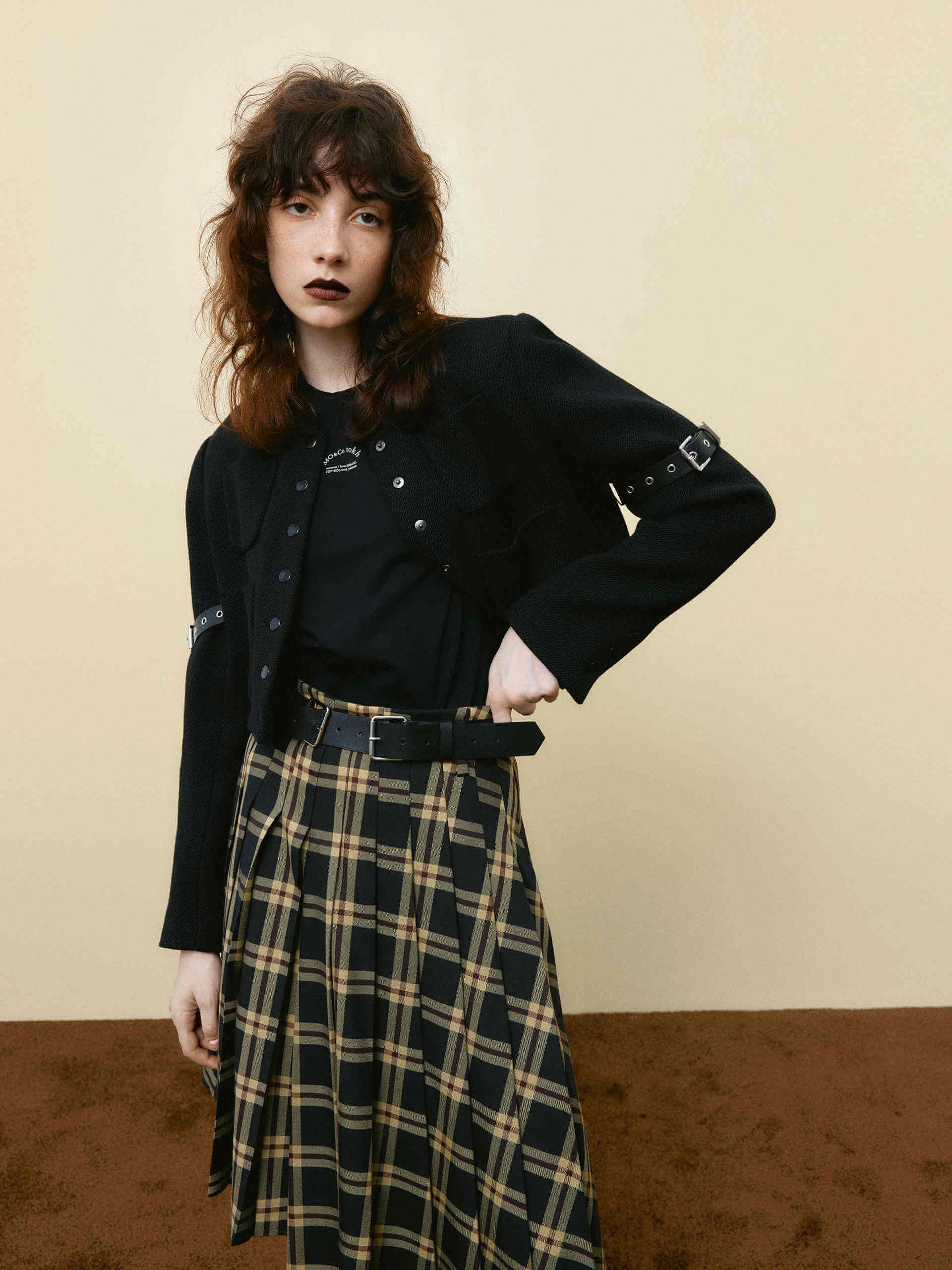 Wool Blend Cropped Jacket Snow Day Heat Tech Fabric