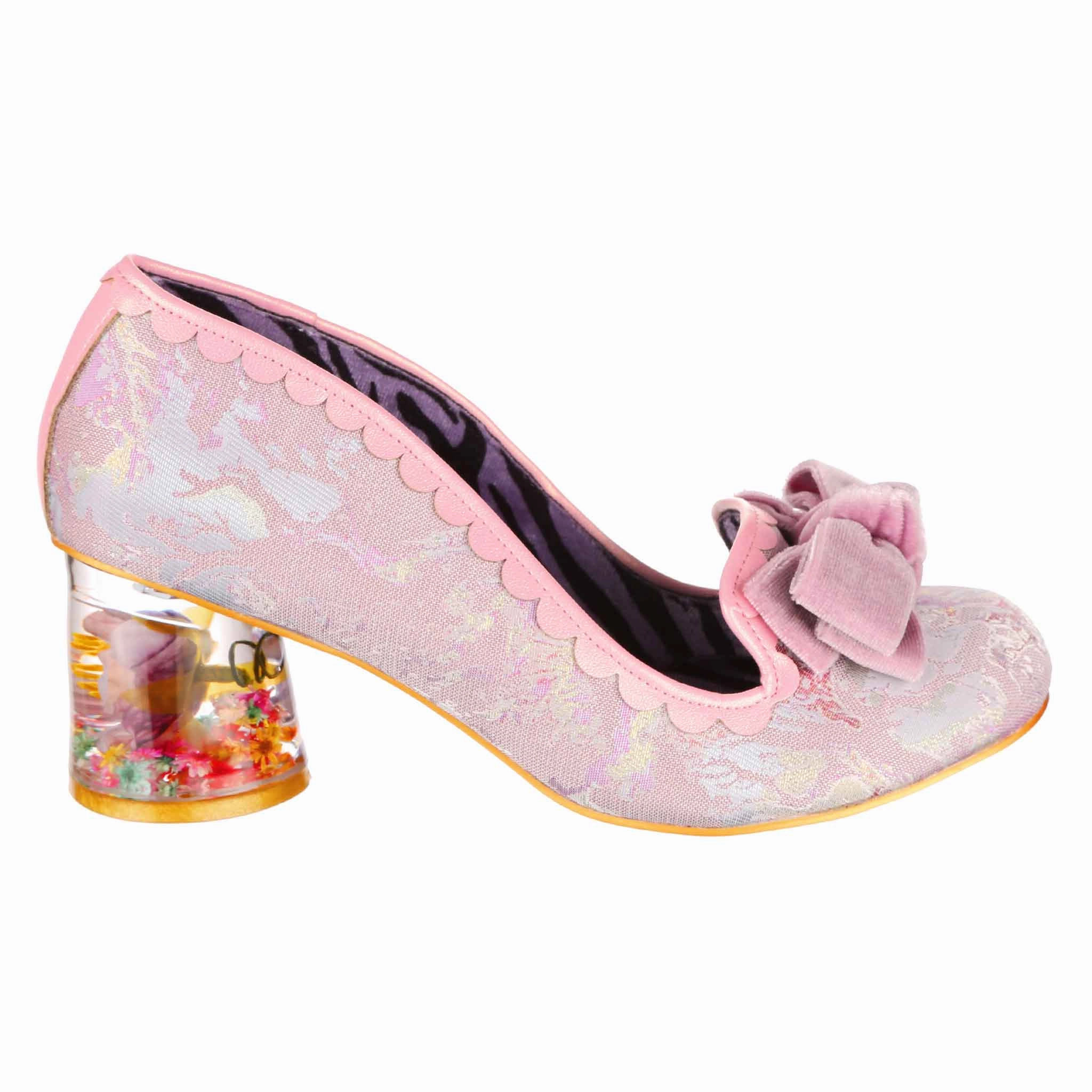 Stacked Heel Frosted Flower