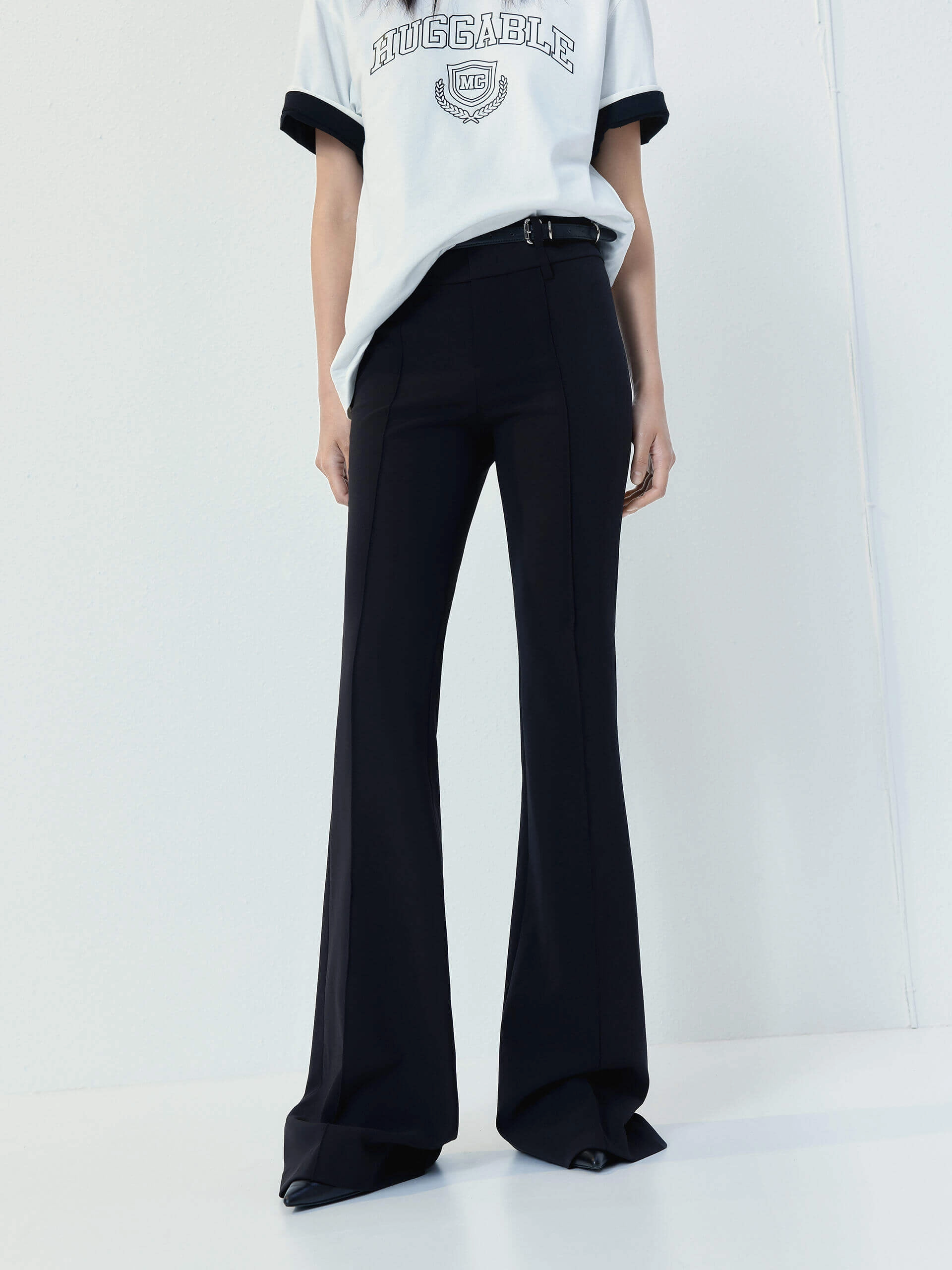 Full Length Flared Pants Simple Style