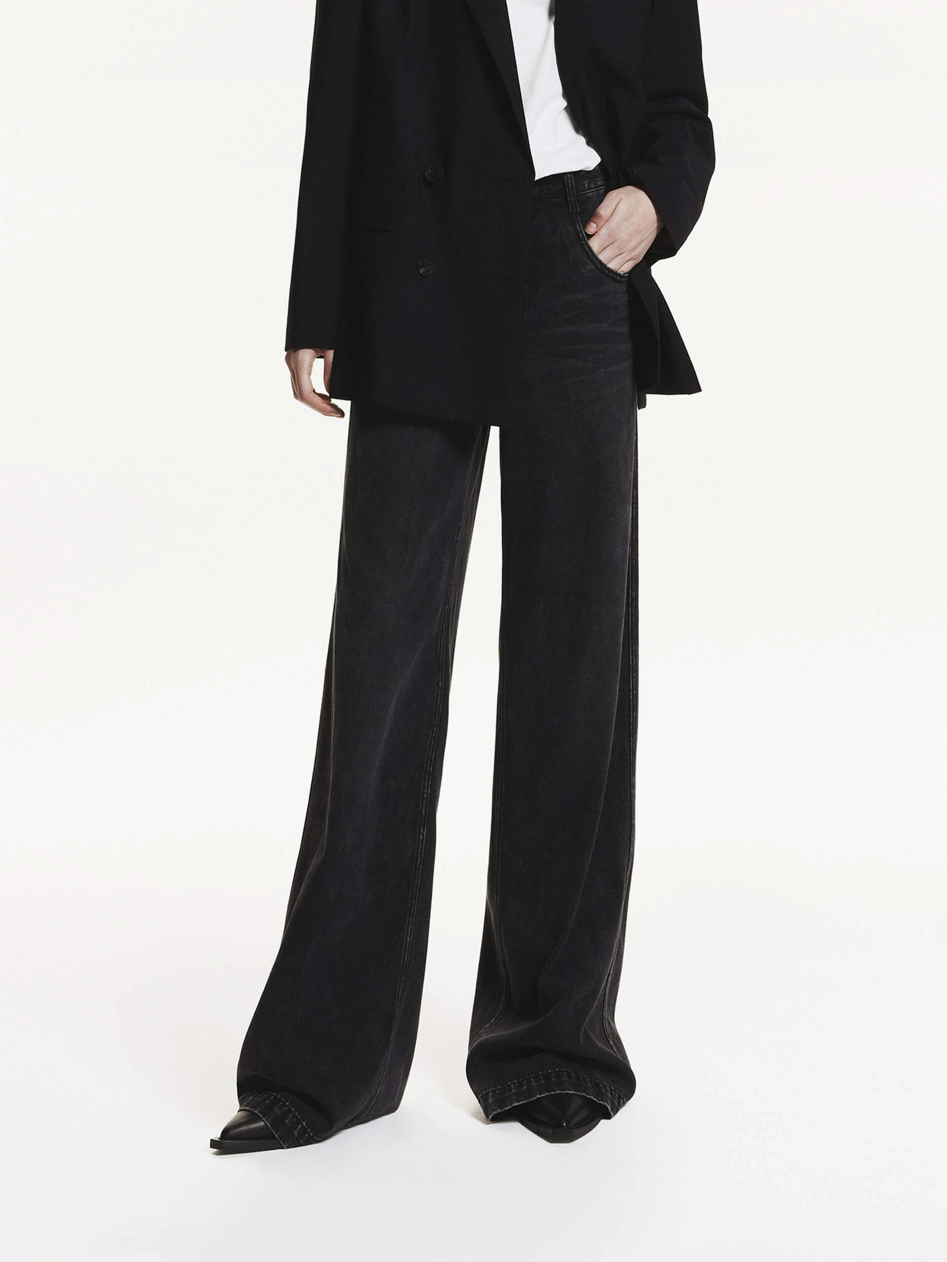 Full Length Loose Jeans Tailored Silhouette Work Ready Soft