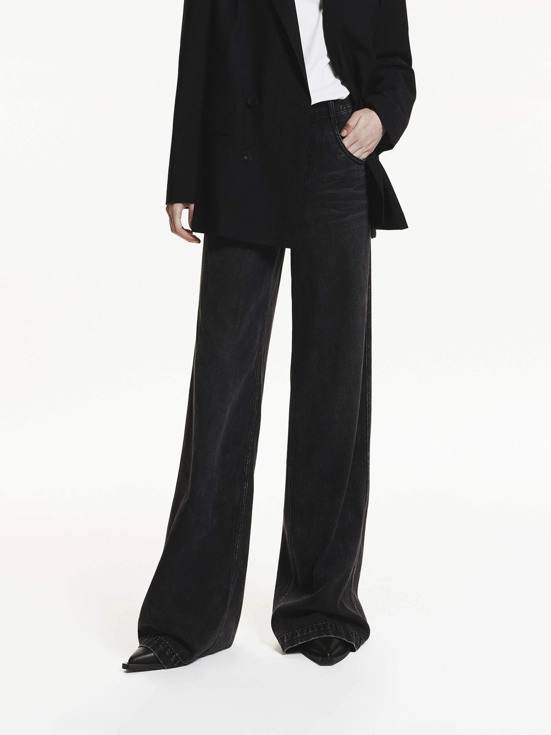 Work Meeting Trendy Modern Minimalist Full Length Loose Jeans