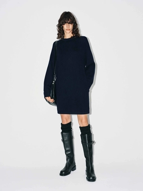 Wool Blend Mini Dress Trendy Look Feminine Structure