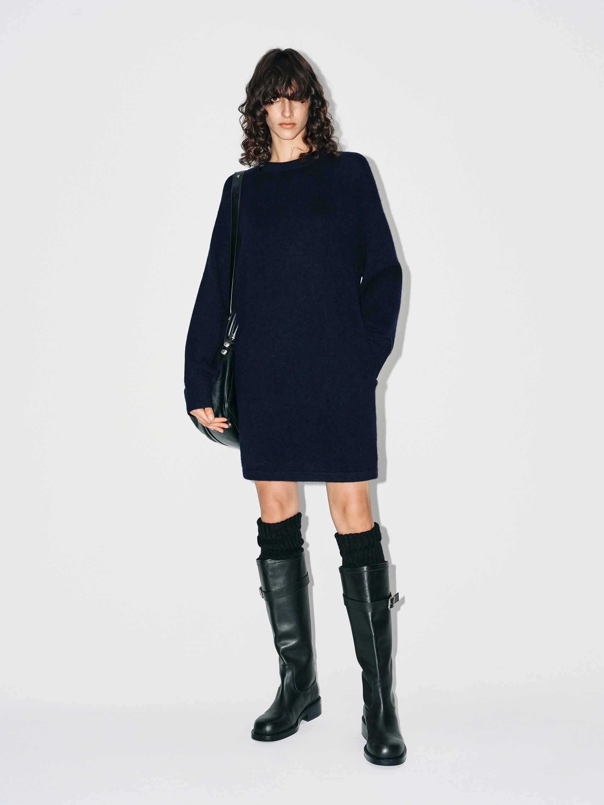 Wool Blend Mini Dress Simple Ease Contemporary Fit