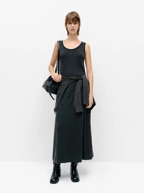 Daywear Fit HypoallergenicFiber Contrast Trim Long Dress