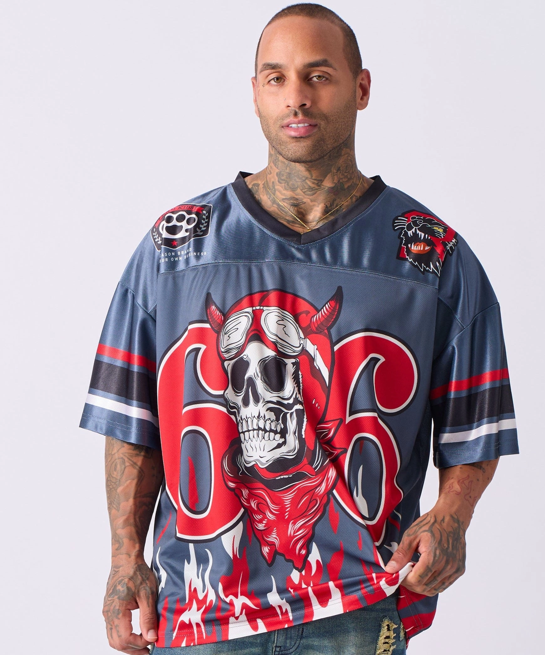 PolyesterBlend Football Jersey 66 - Grey