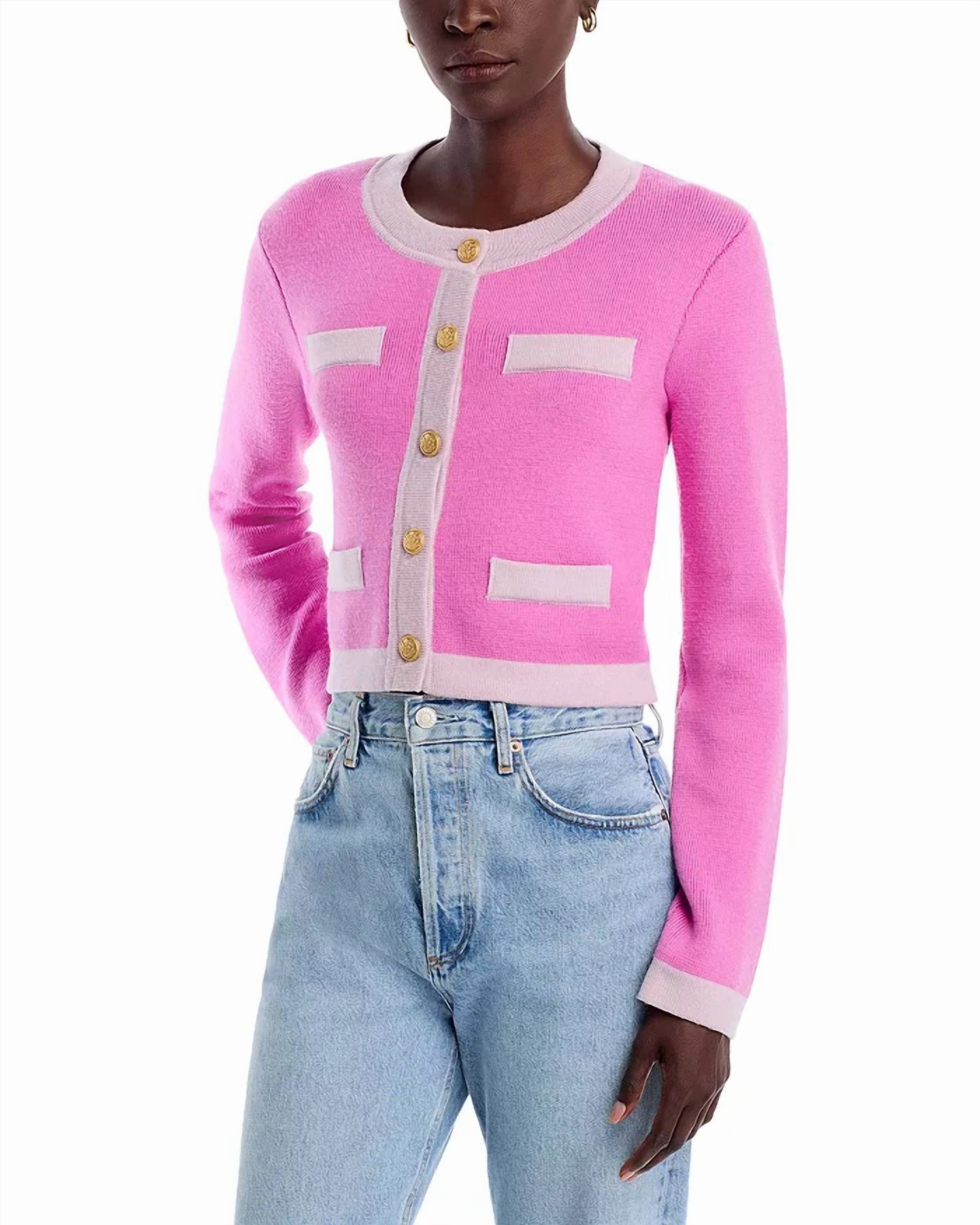 UV Protective Coating Elif Cardigan In Pink