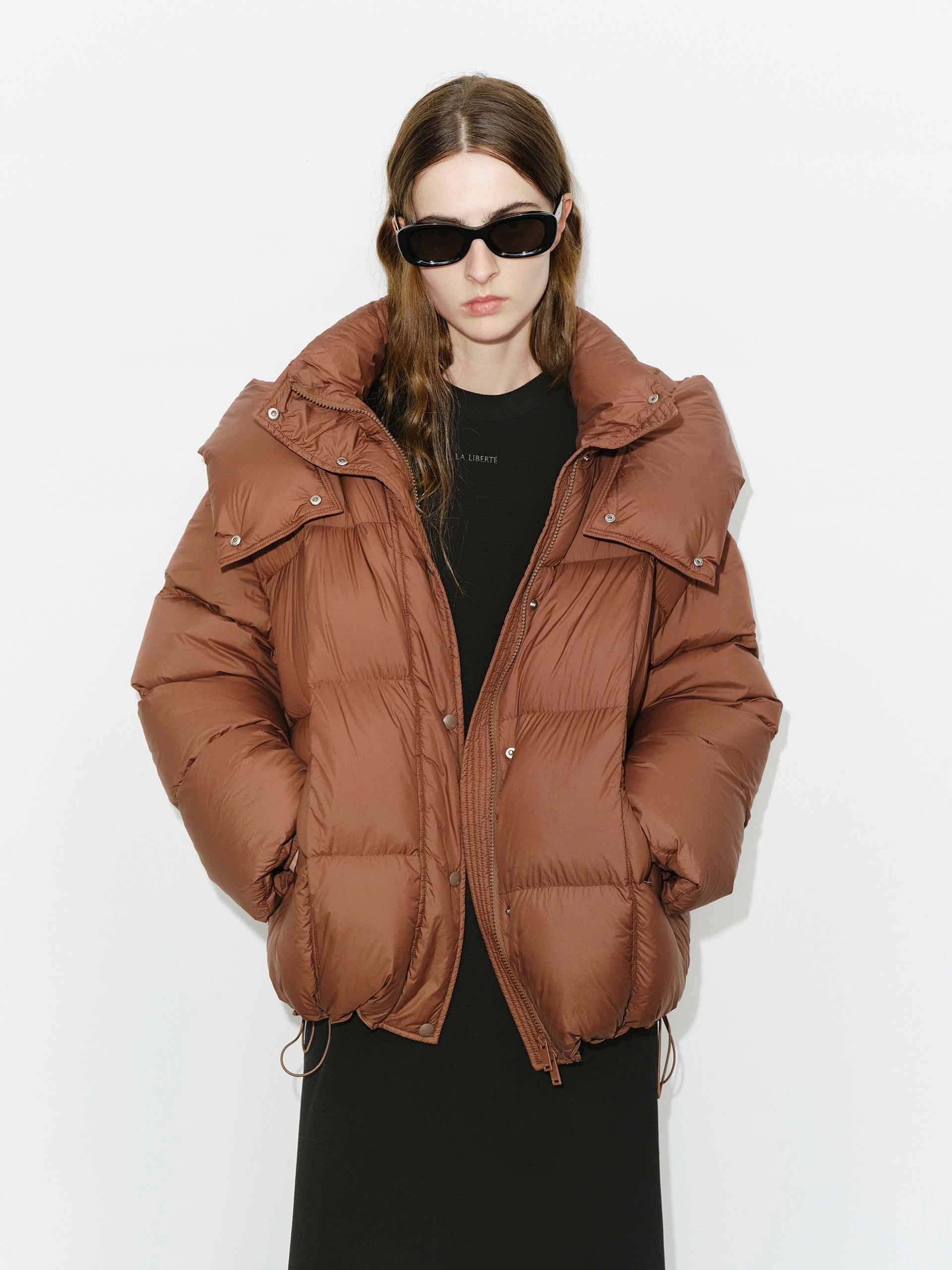Funnel Neck Puffer Jacket AntiStaticLayer Anti Static Finish