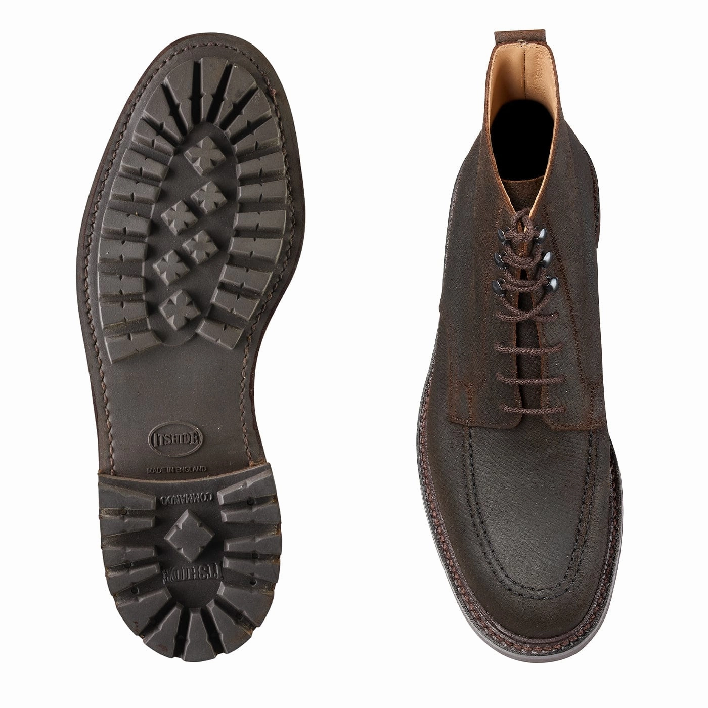 Refined Slim Fit Travel Pair Galway 3 Dark Brown Hatch Grain Rough-Out Suede
