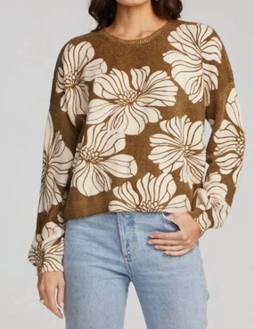 Effortless knitwear Ganna Long Sleeve Sweater In Moss