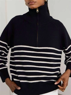 Eco Certified Fabrications Ganze Sweater In Navy/ivory