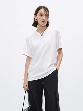 Regular Fit Cotton T-shirt Ribbed collar