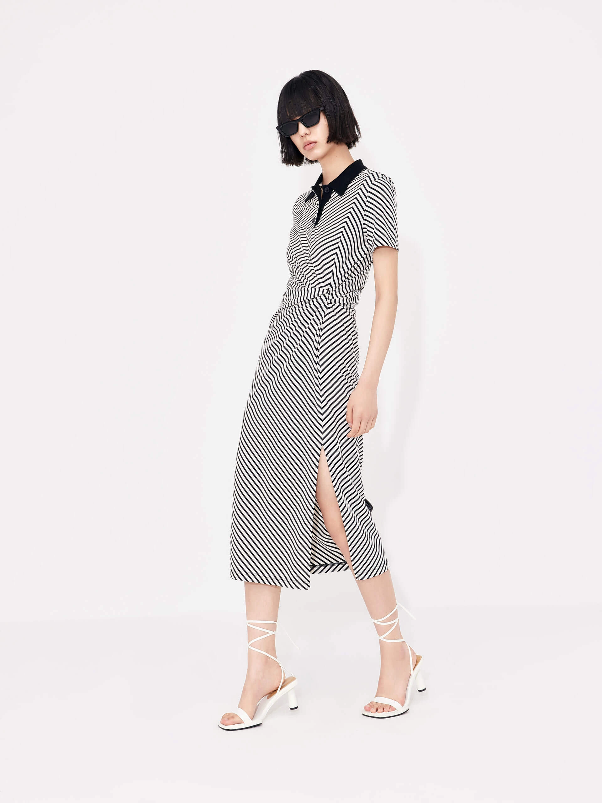 Gathered Waist Midi Dress Perfectly Fit Look
